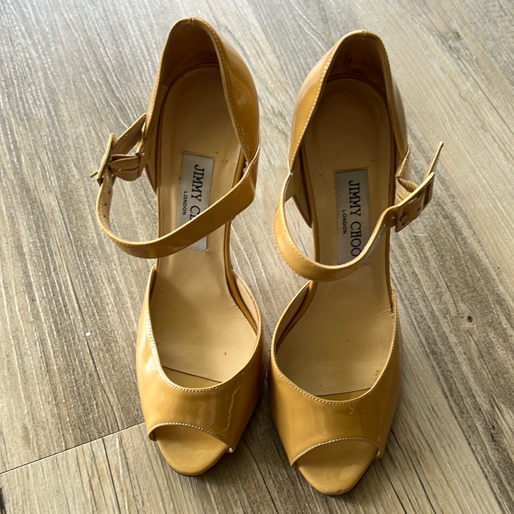 Jimmy Choo Patent Leather Stiletto Heels.